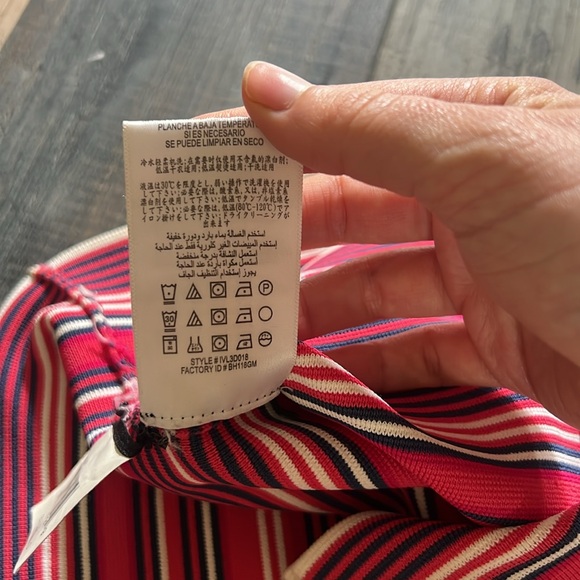 BCBG MAXAZRIA Bright Poppy Multi Ivy Striped Bandage Mini Slim Skirt Size: Small - Picture 15 of 16